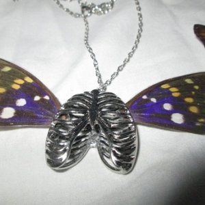handmade humanely sourced butterfly wings necklace